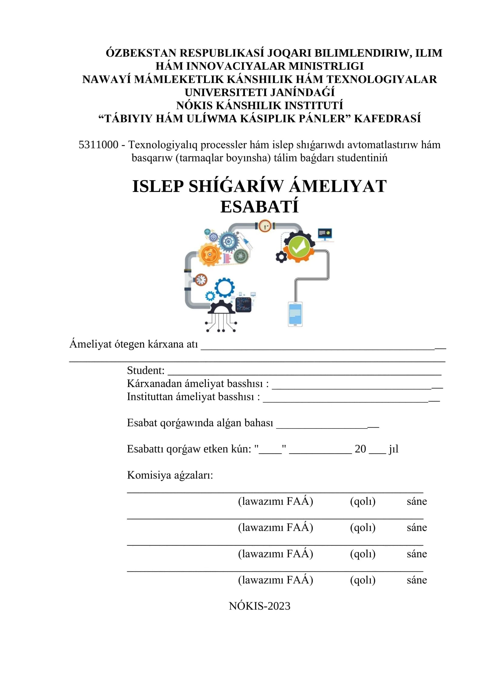 ISLEP SHÍǴARÍW ÁMELIYAT ESABATÍ