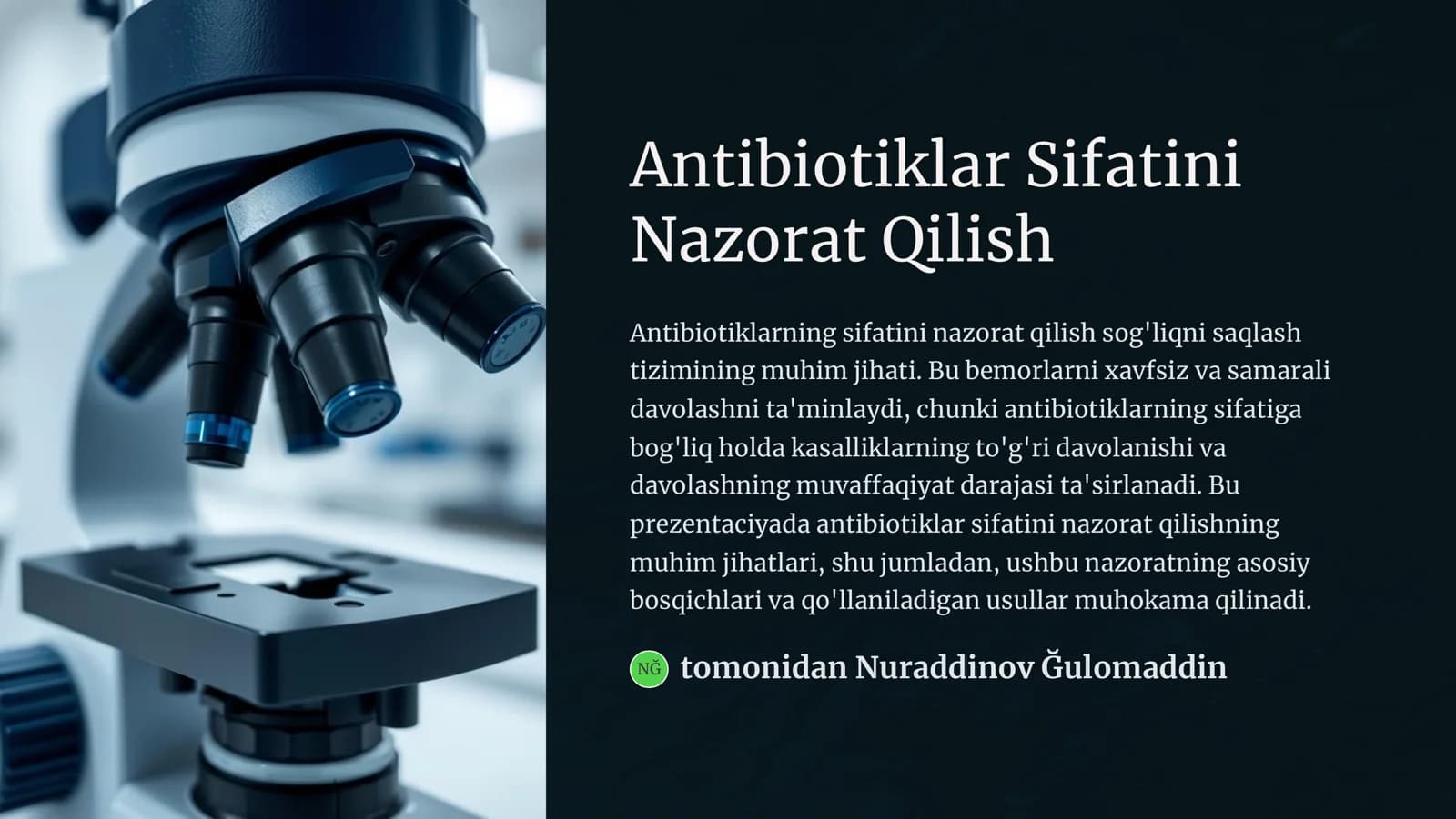 Antibiotiklar Sifatini Nazorat Qilish