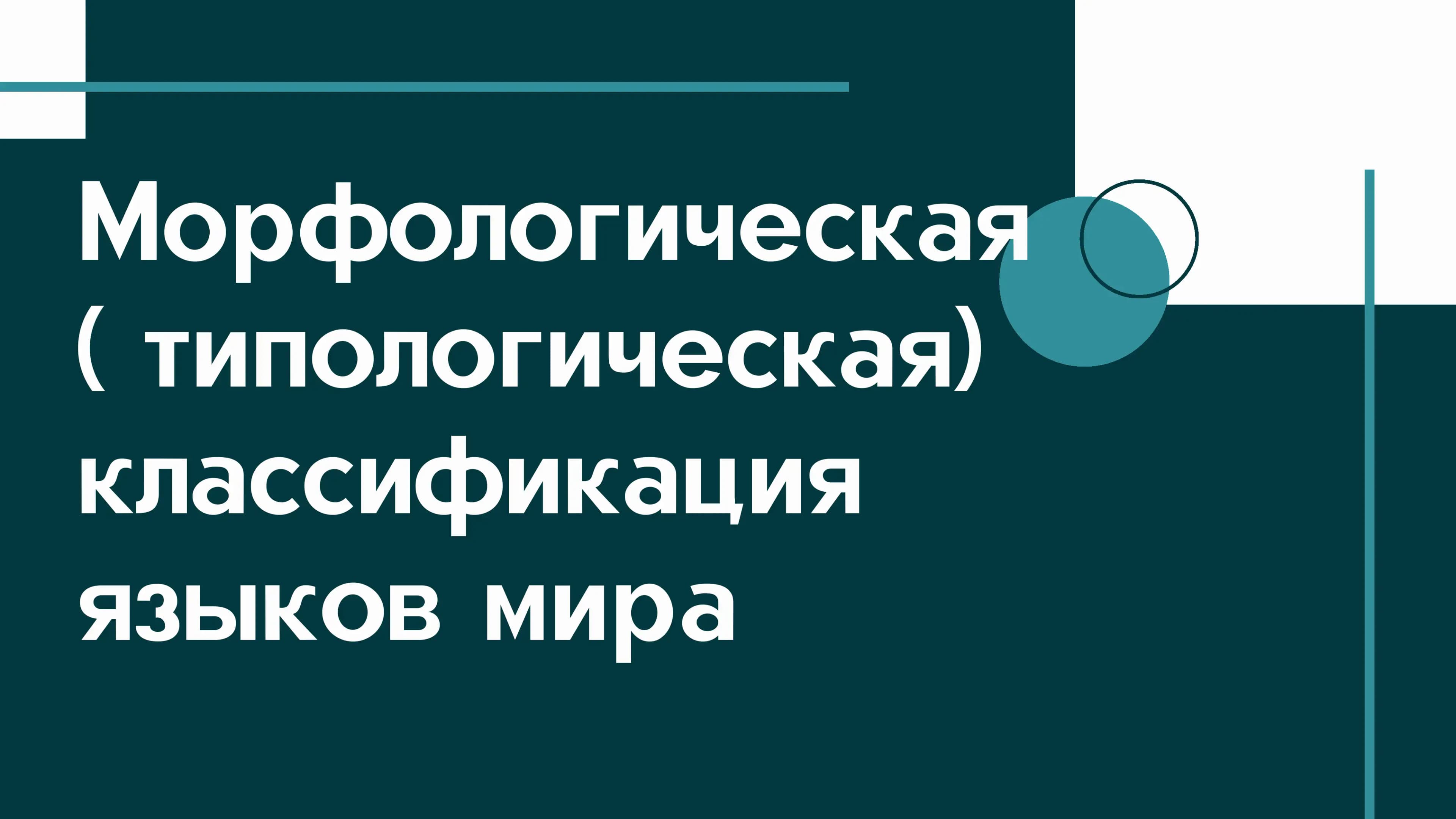 Морфологическая классификация языклв мира