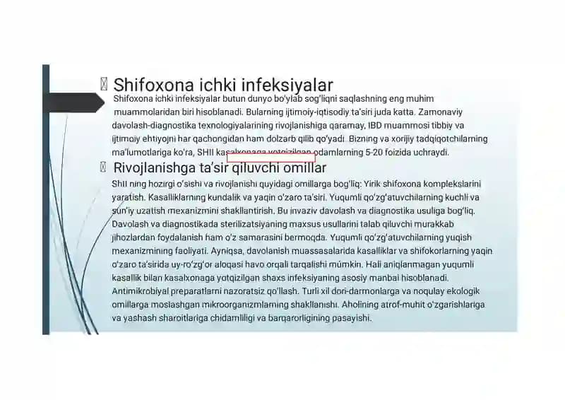 Shifoxona ichki infeksiyalar