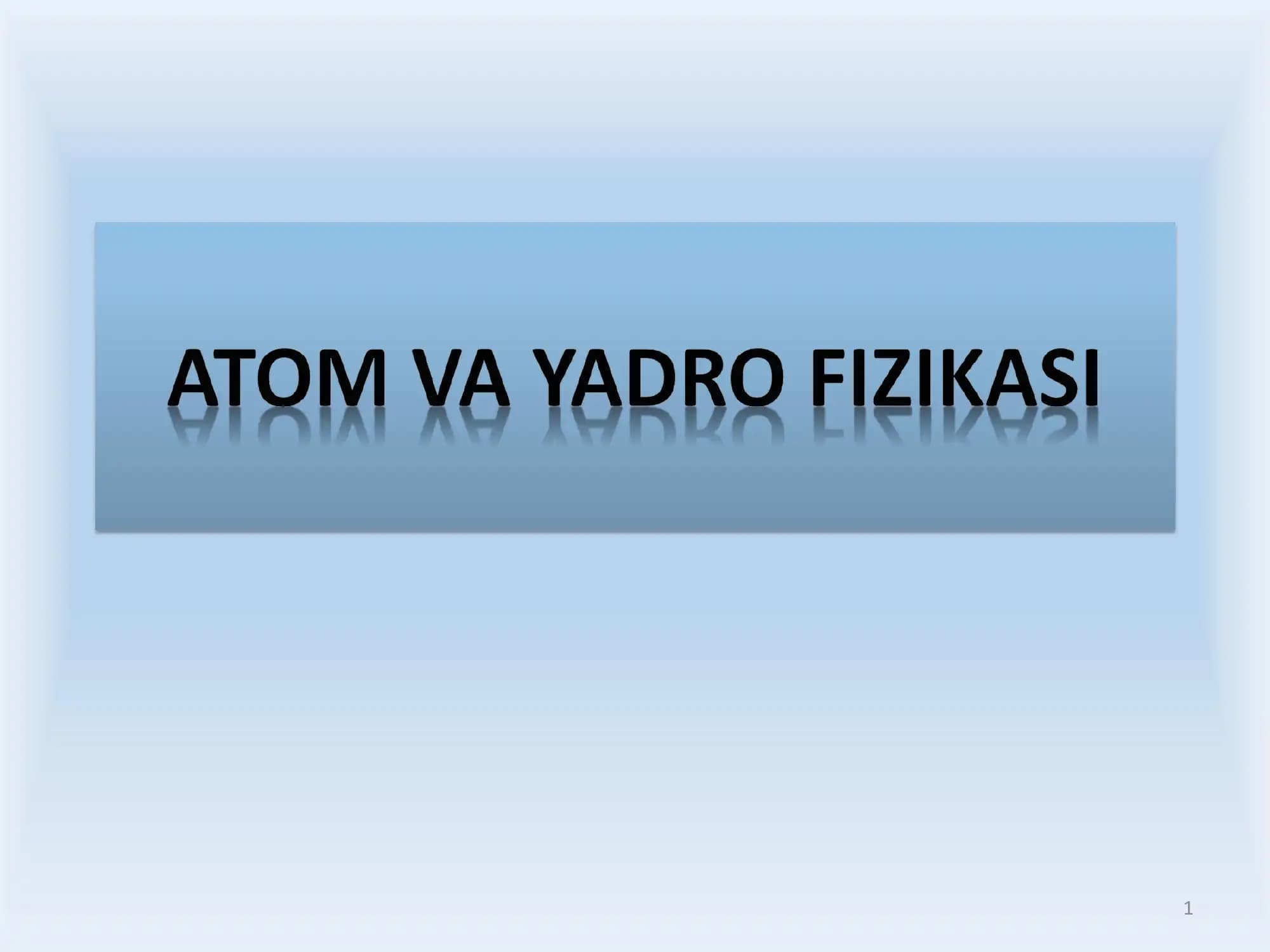 Atomlar va molekulalar kimyosi