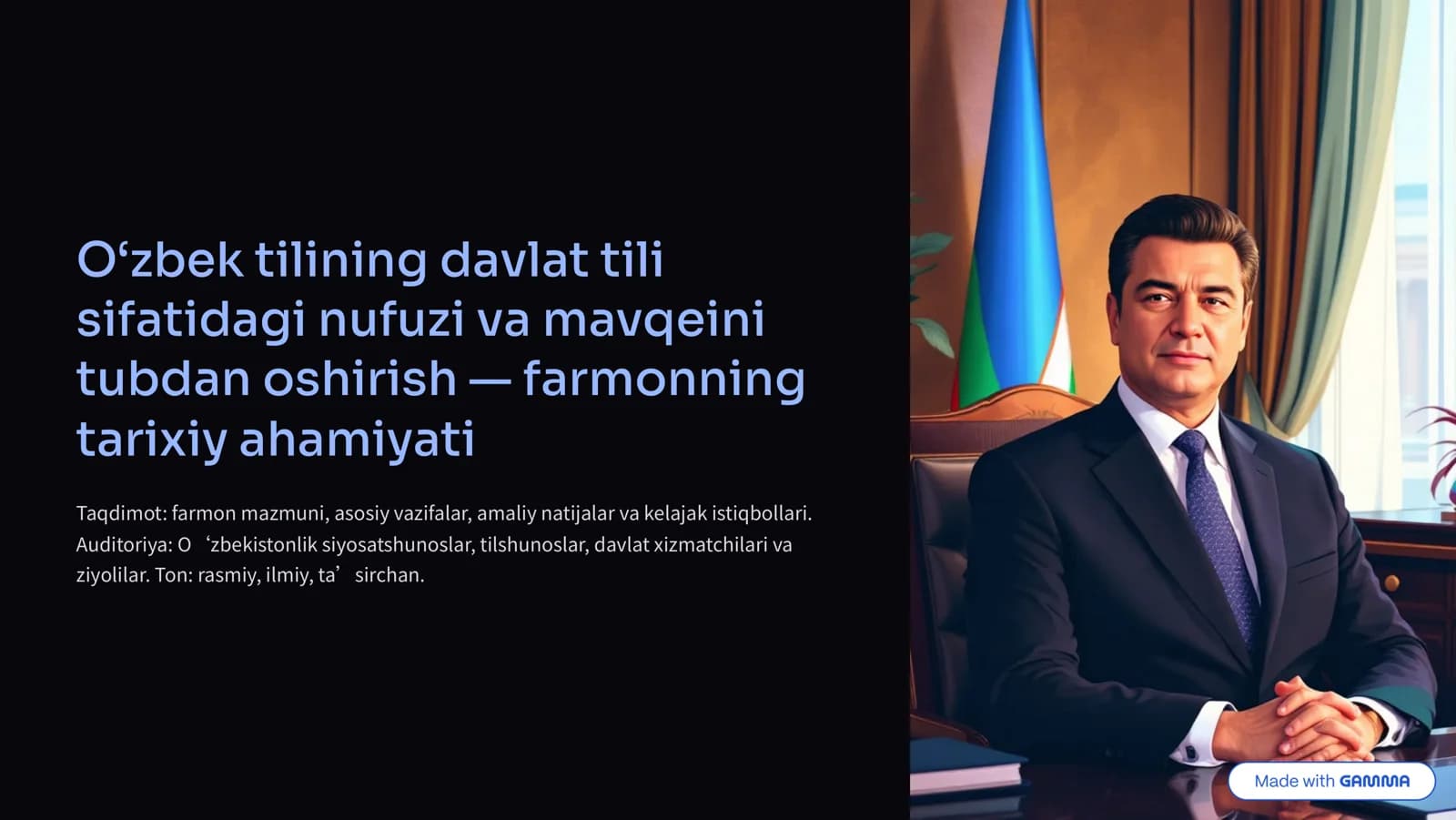 O'zbek tilining davlat tili sifatidagi nufuzi va mavqei