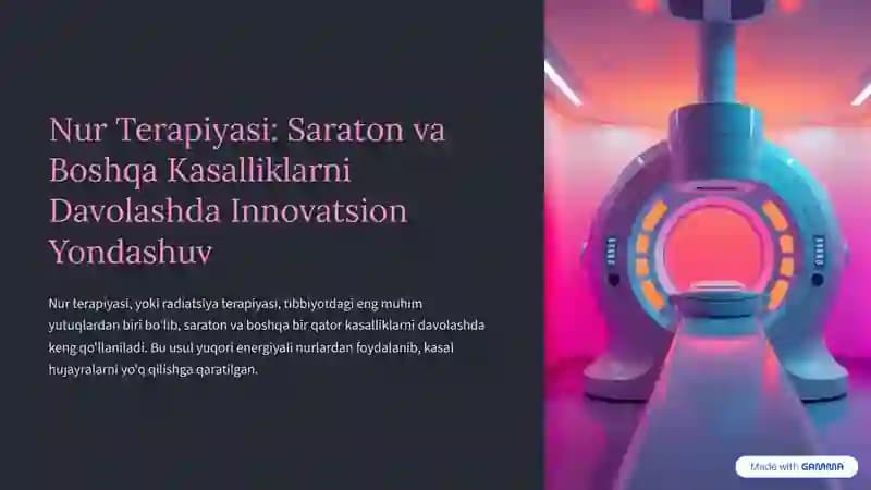 Nur Terapiyasi. Saraton va boshqa kasalliklar davolash