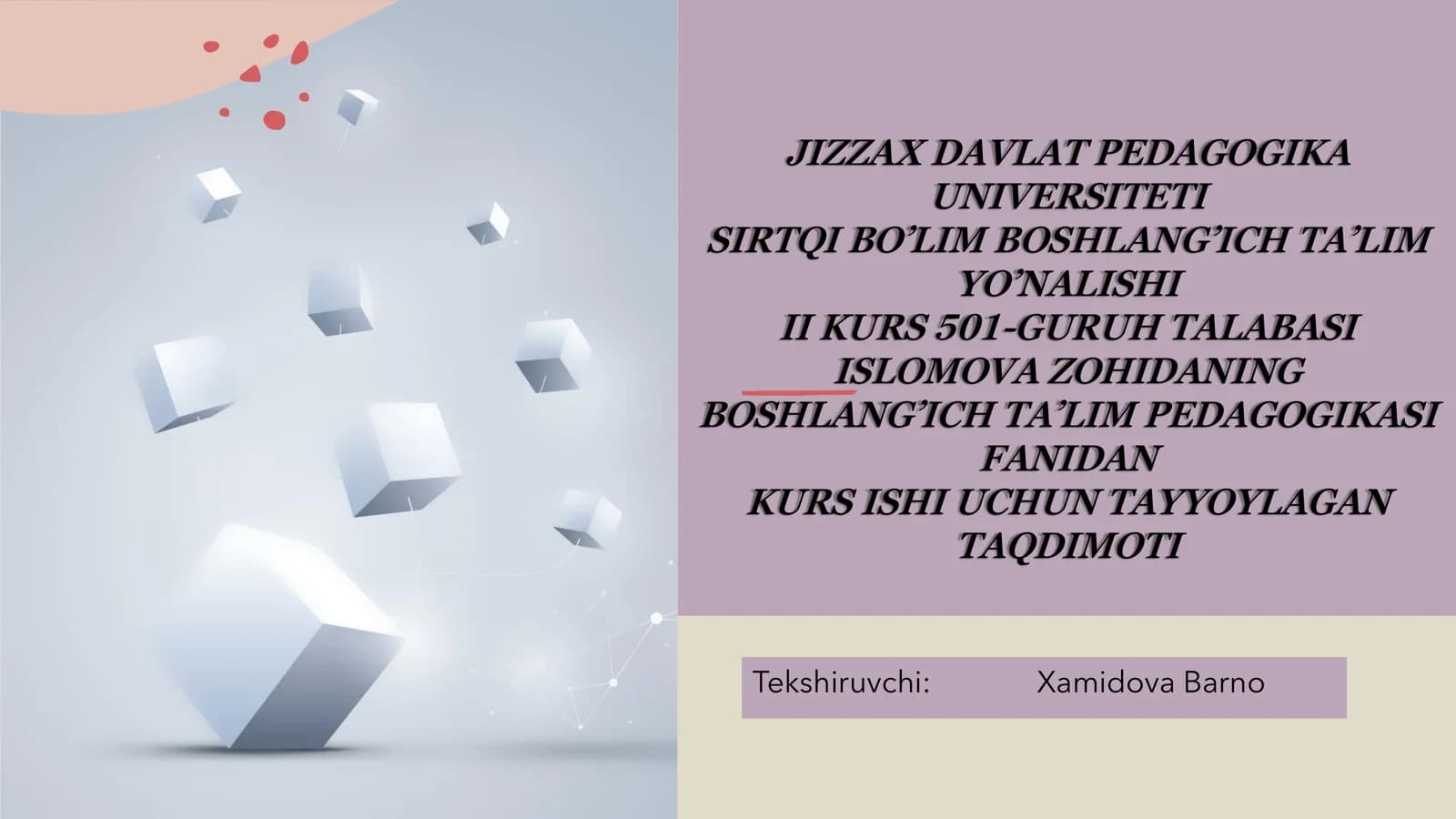 Boshlang'ich Ta'limga Yo'naltirilgan Tarbiyaviy Ishlarni Rejalashtirish Metodikasi
