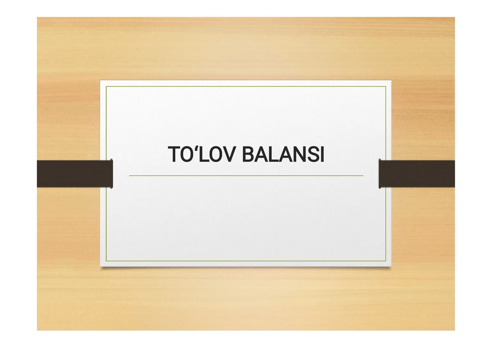 TO‘LOV BALANSI