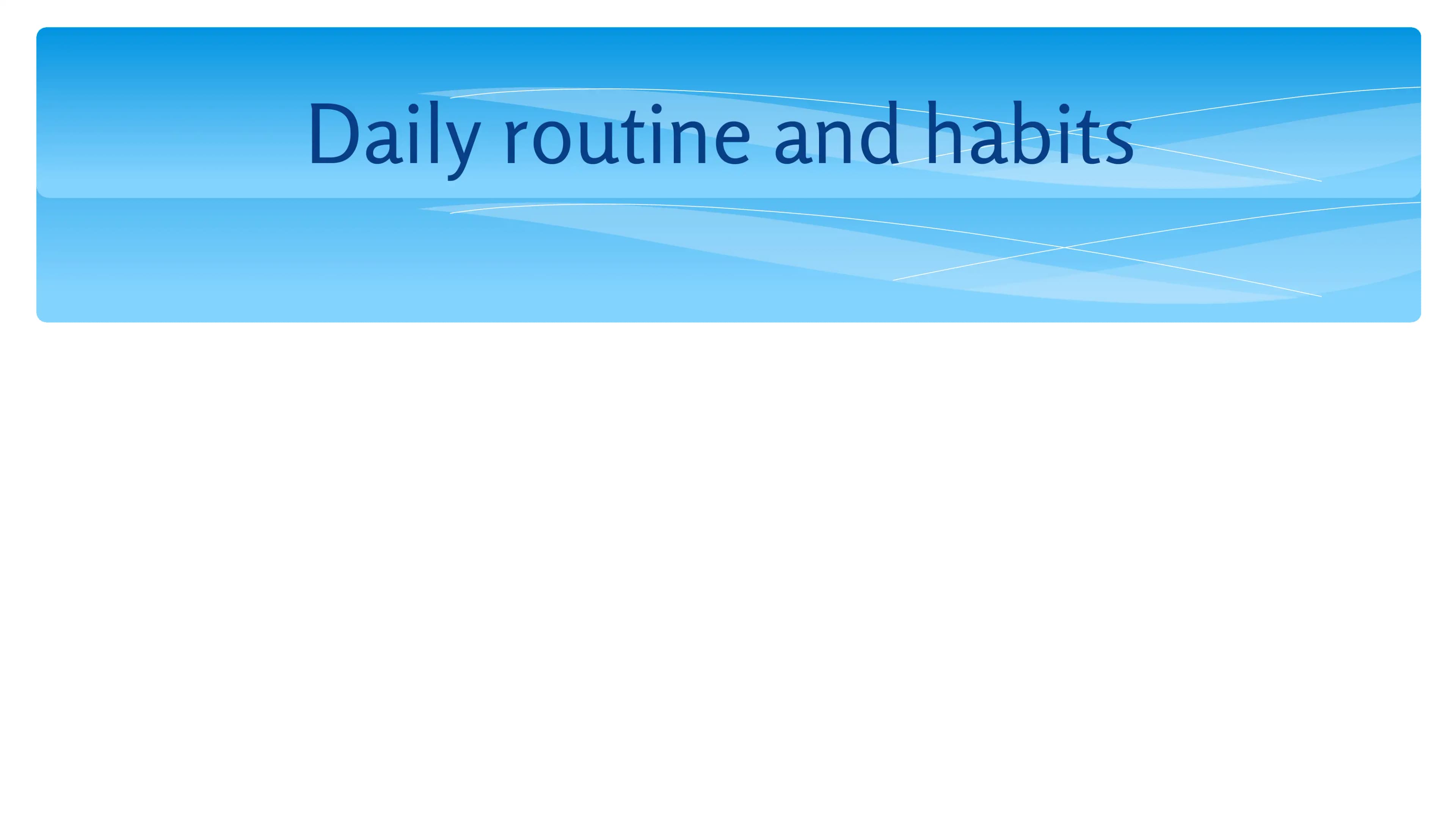 My Daily Routine
