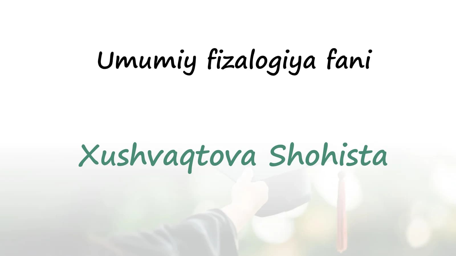 BIOLOGIK FAOL VA DORIVOR MADDALARNING BOLA ORGANIZMIGA TAʼSIRI