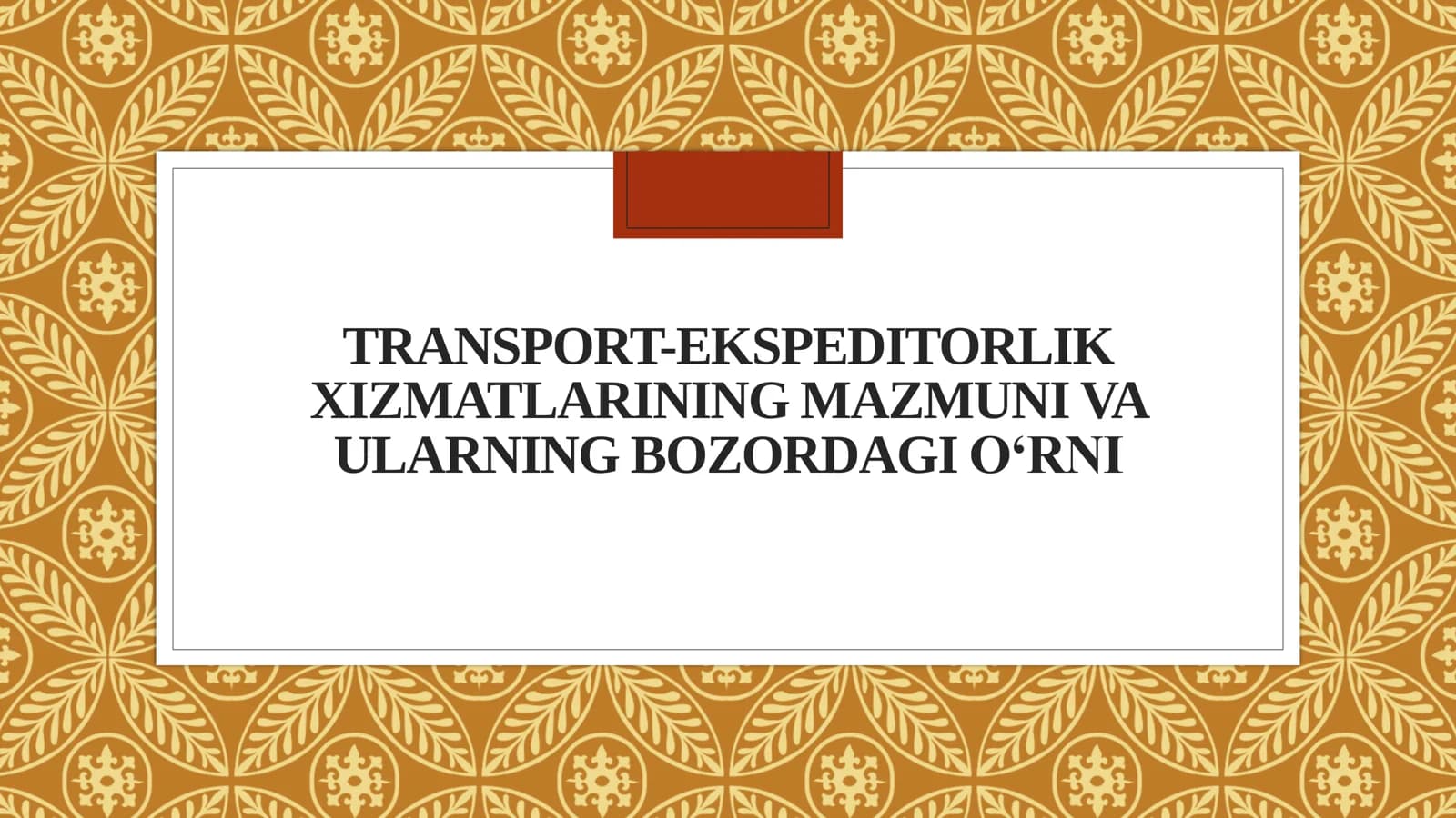 Transport-ekspeditorlik xizmatlarining mazmuni va ularning bozordagi o‘rni