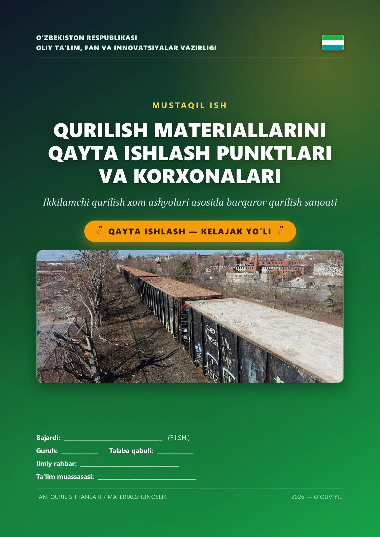 Qurilish materiallarini qayta ishlash punktlari va korxonalari