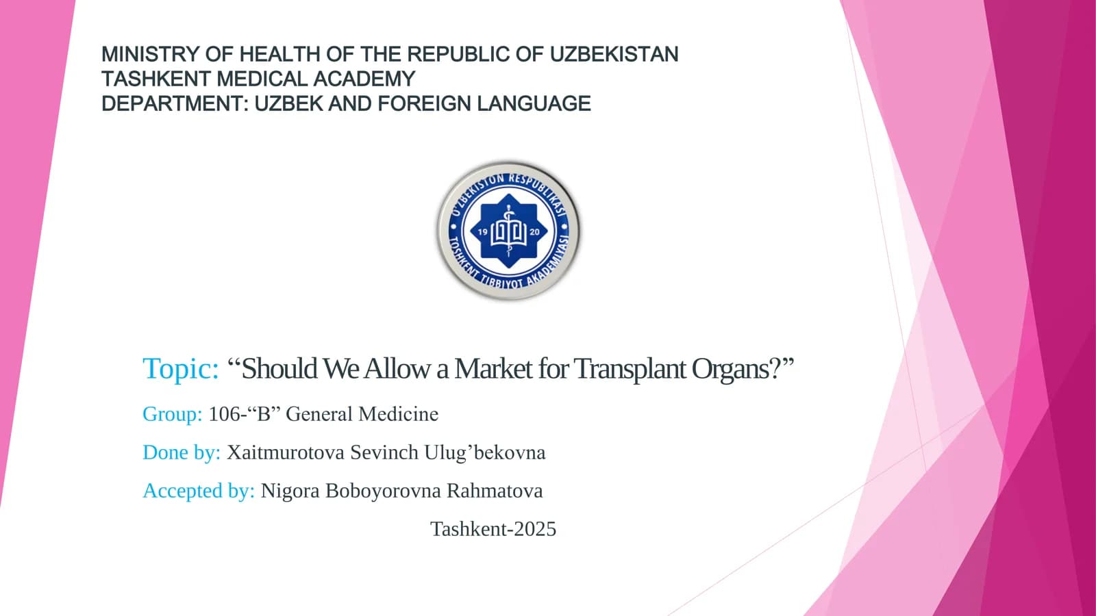 “Should We Allow a Market for Transplant Organs?’’