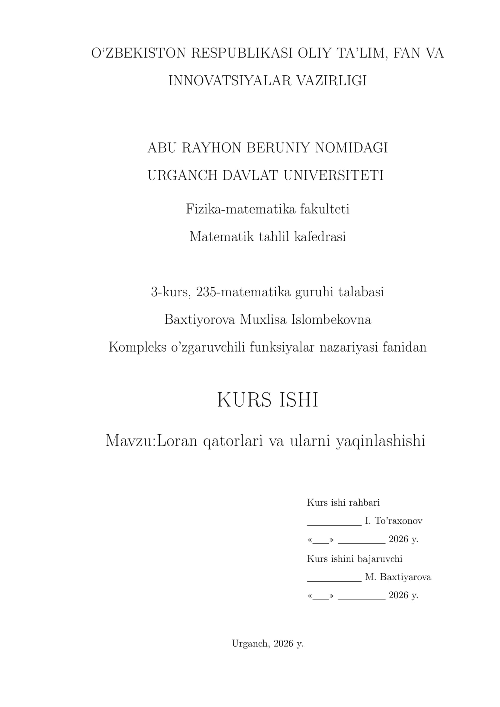 Loran qatori va ularni yaqinlashishi