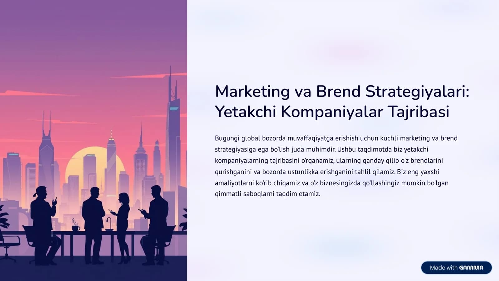 Marketing va Brend Strategiyalari: Yetakchi Kompaniyalar Tajribasi