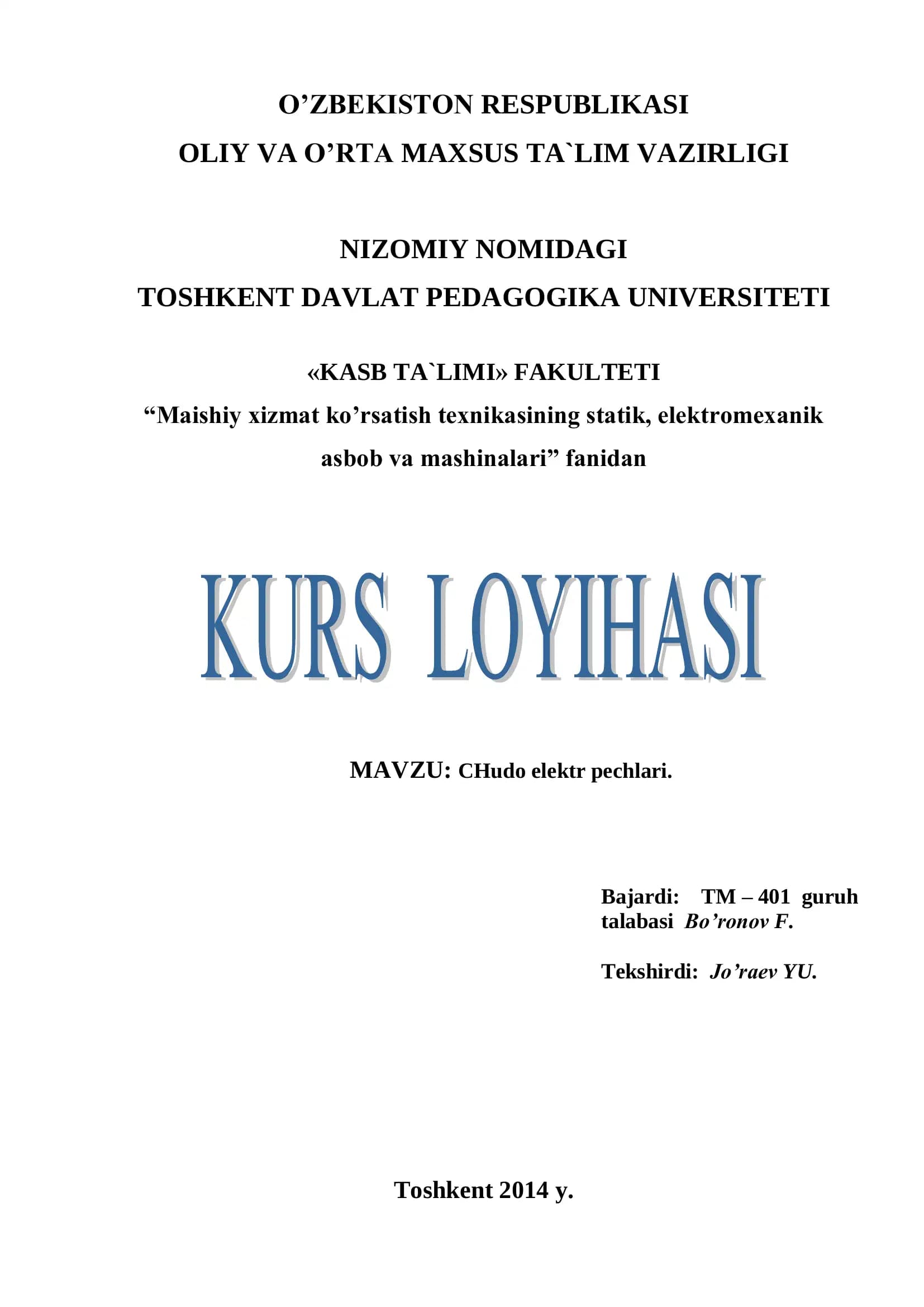 CHudo elektr pechlari