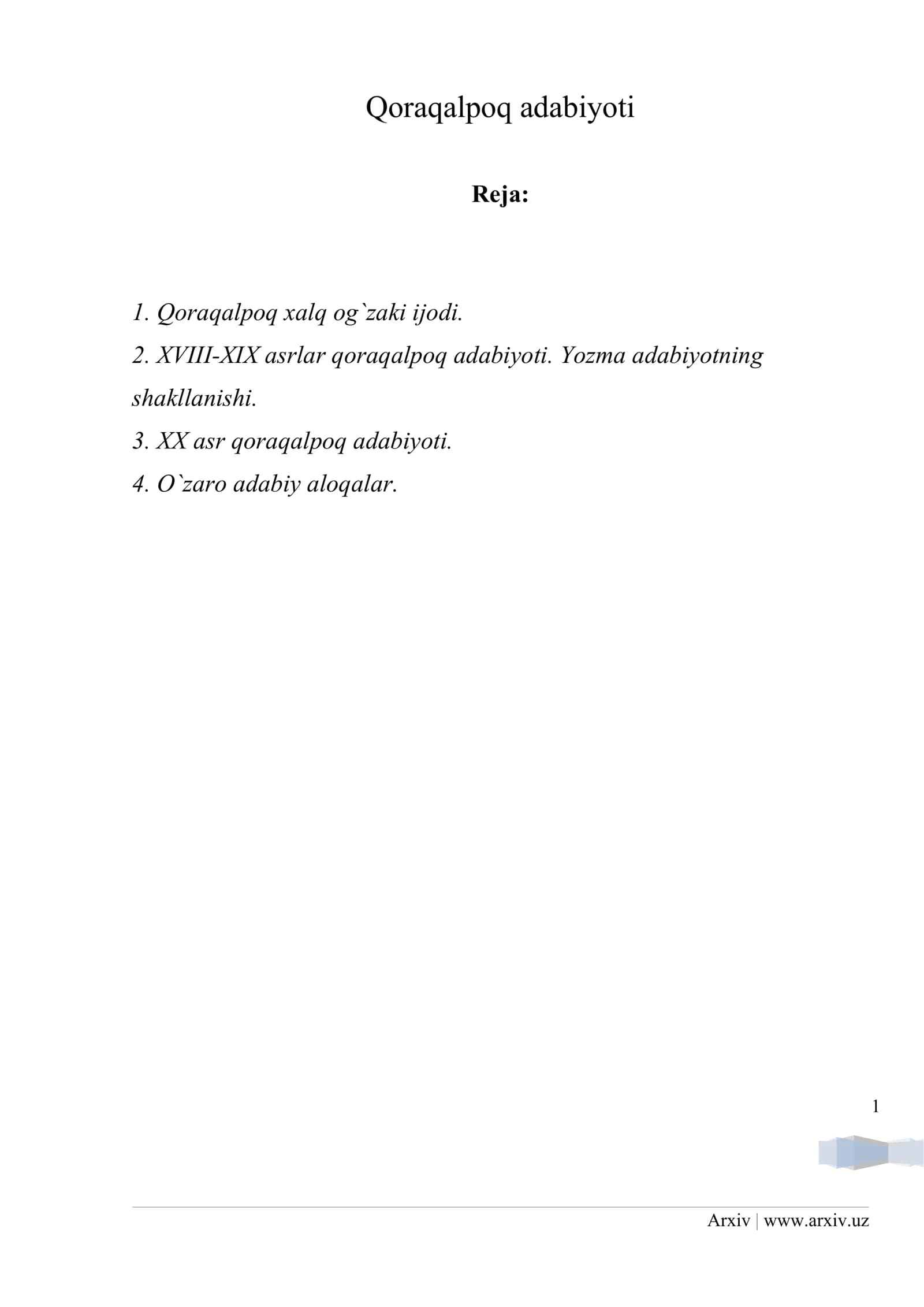 Qoraqalpoq adabiyoti