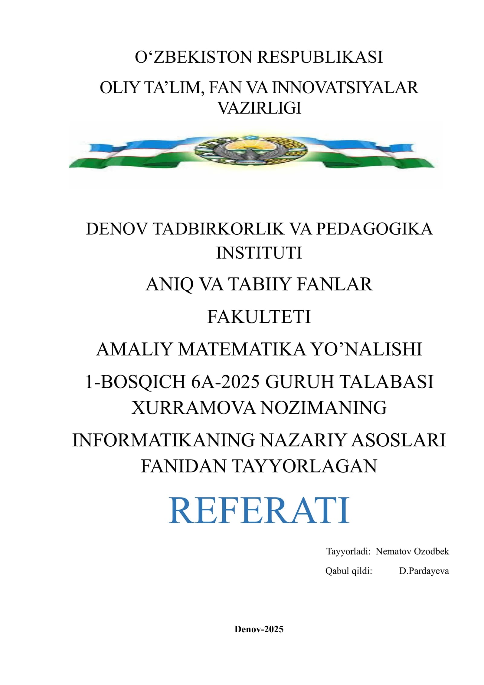 Mamlakat iqtisodiyotini rivojlantirishda informatika va raqamli texnalogiyalarning o'rni