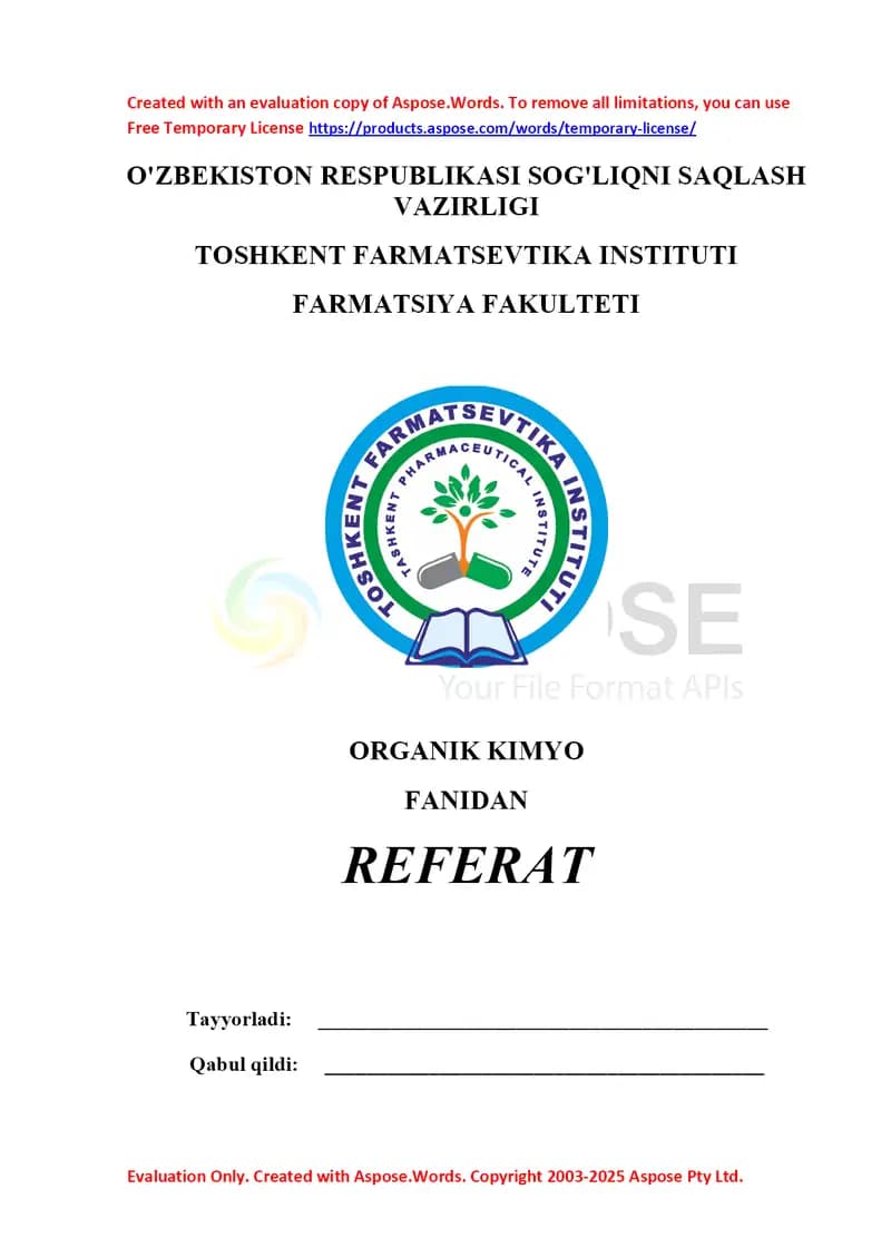 12. Bir asosli karbon  kislotalarning olinish usullari. To'yinmagan bir  asosli karbon kislotalar 2. Referat 19 bet