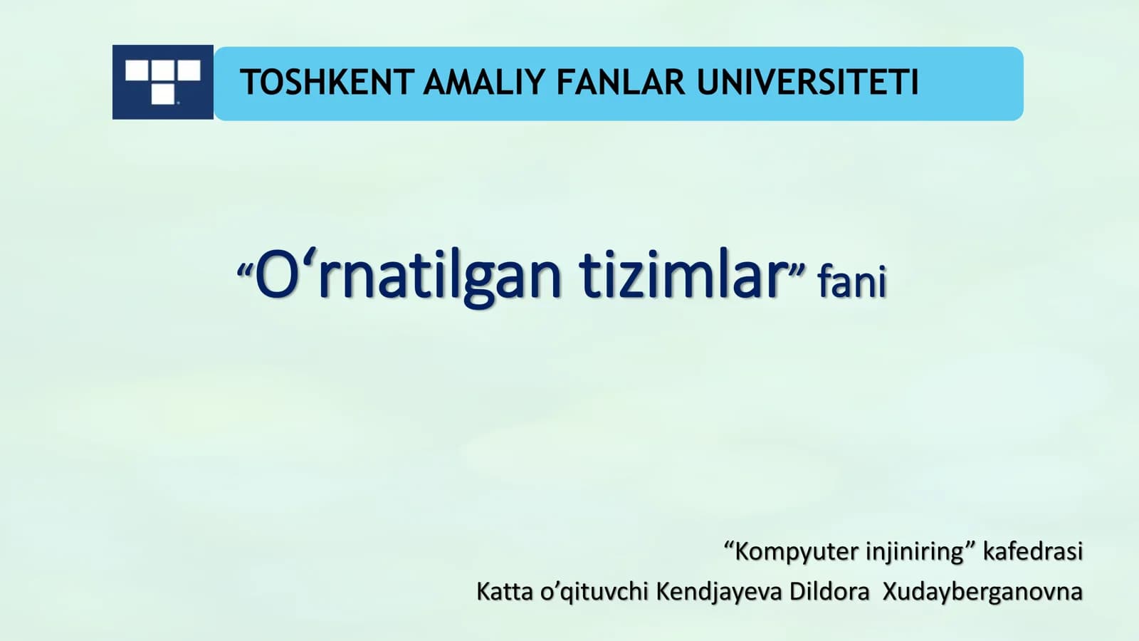 O'rnatilgan tizimlarga uzilish ish tartibini joriy etish