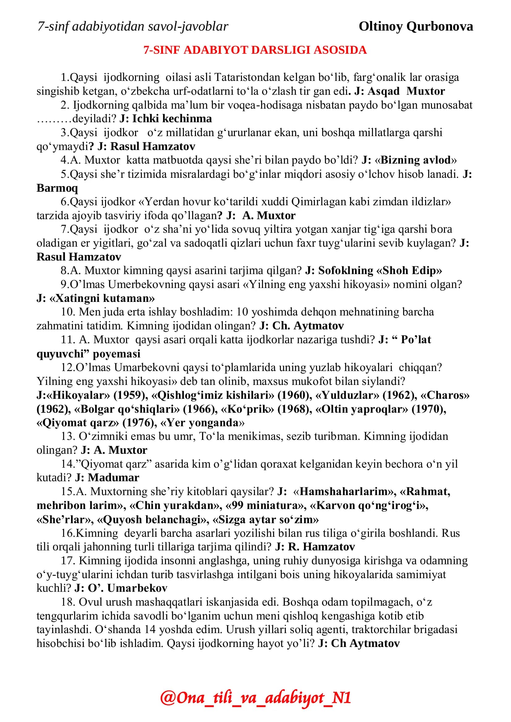 7-SINF ADABIYOT DARSLIGI ASOSIDA