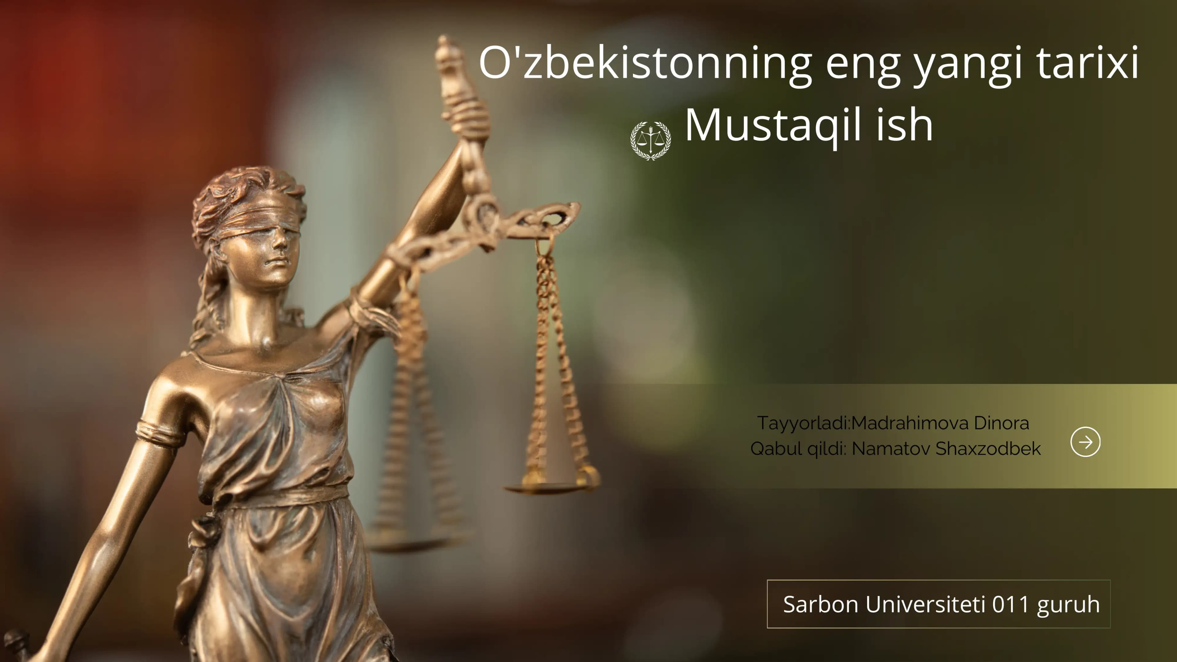 Yangi O'zbekistonda inson huquqlari va erkinliklari kafolatlanishi