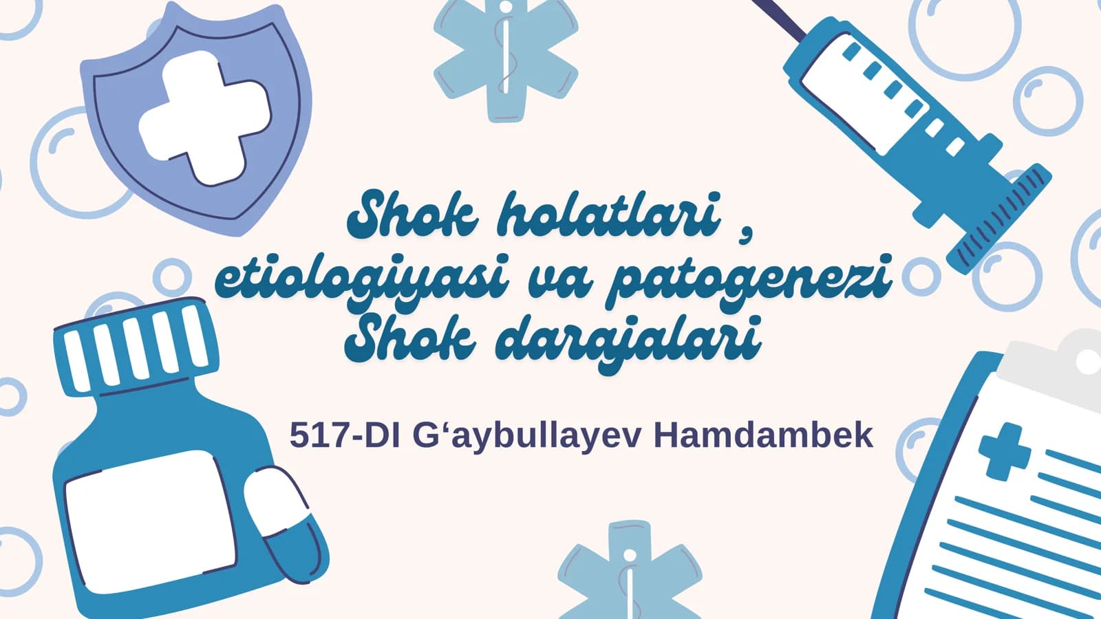 Shok holatlari, etiologiyasi va patogenezi