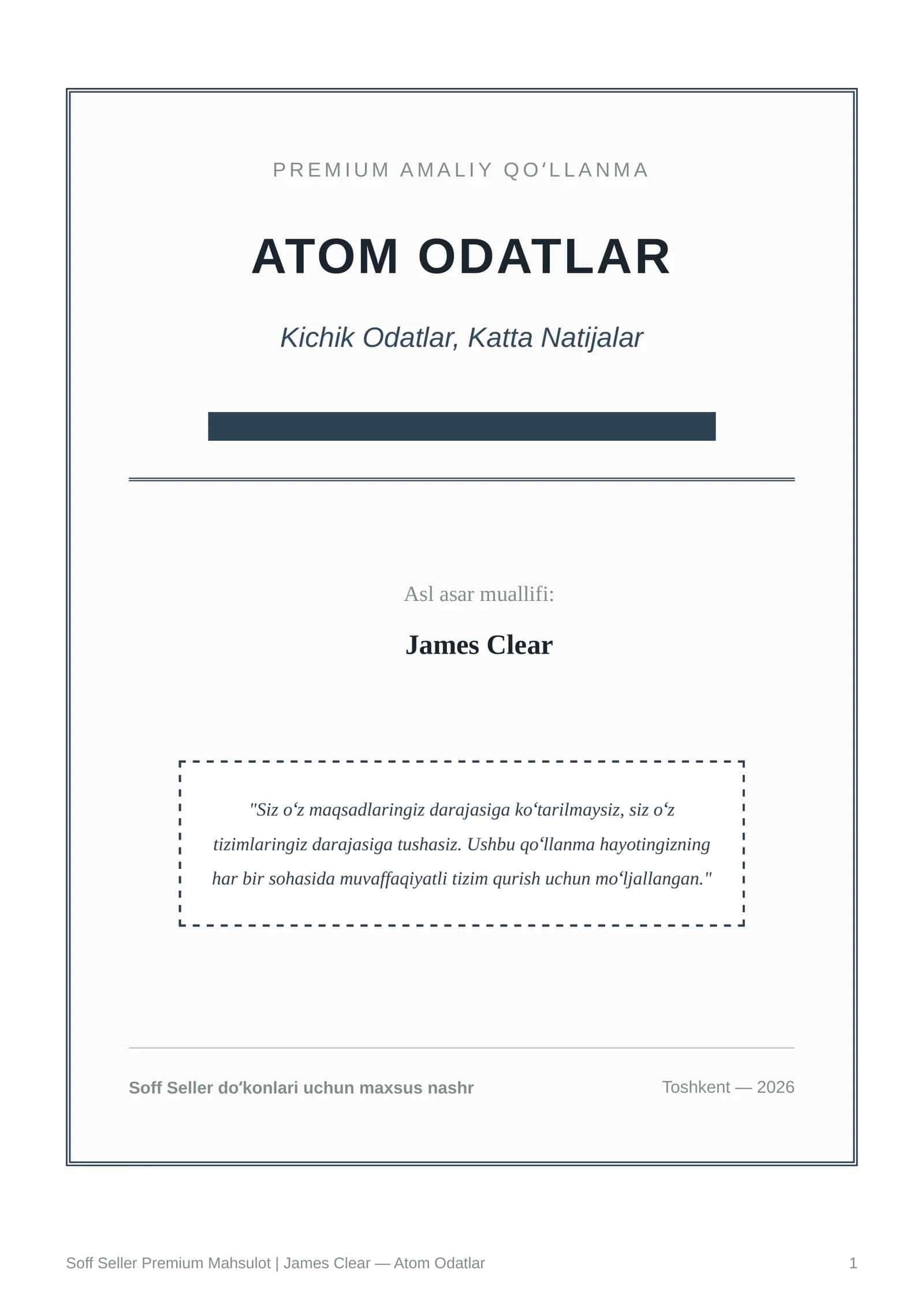 ATOM ODATLAR kitobidan keltirilgan eng muhim 3 ta qonun