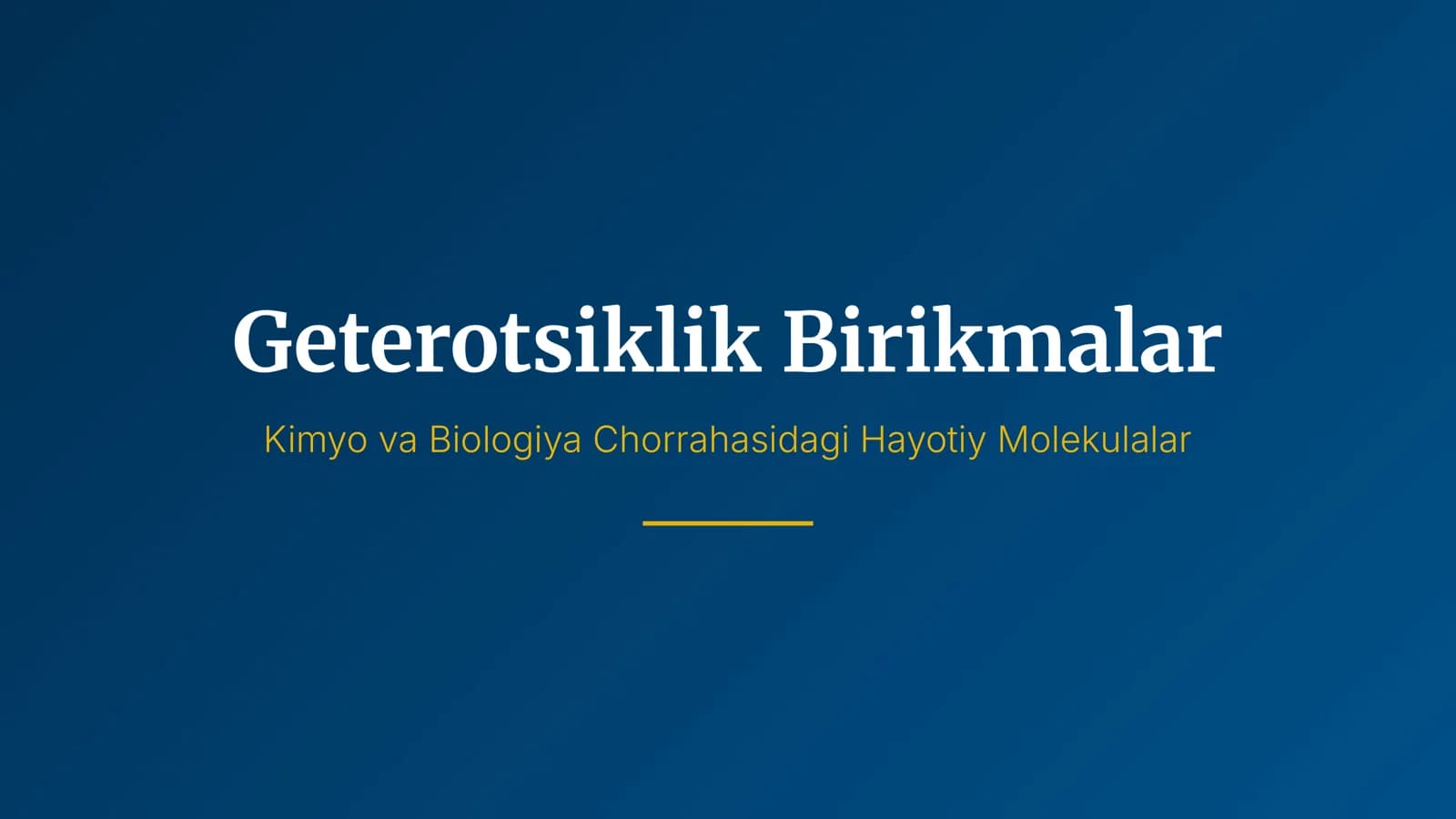 Geterotsiklik Birikmalar
