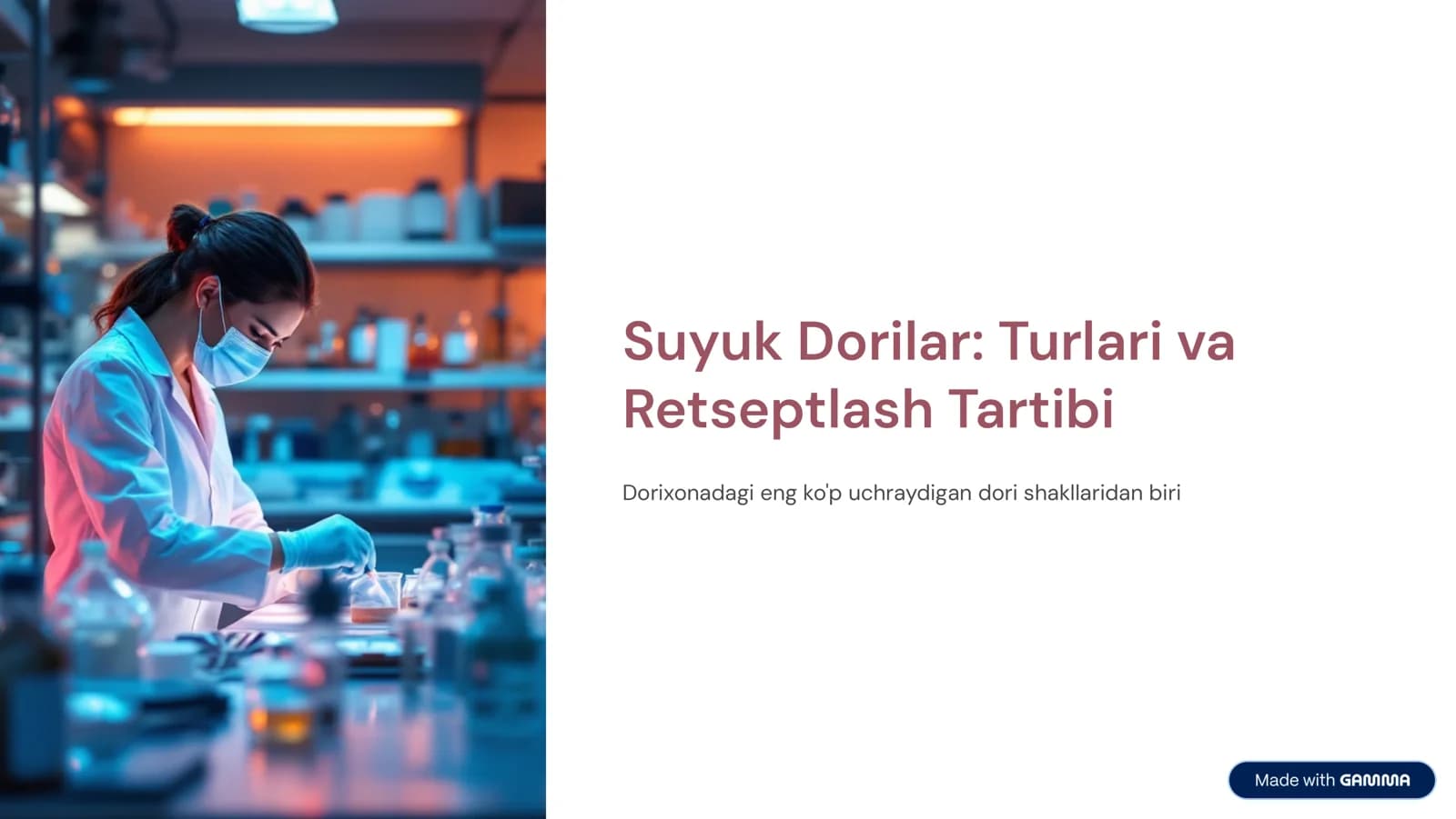 suyuq dori shakllari