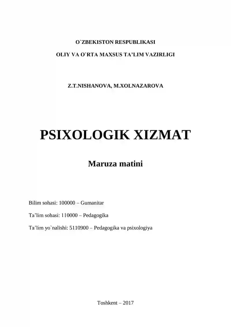 Psixologik Xizmat Darsligi