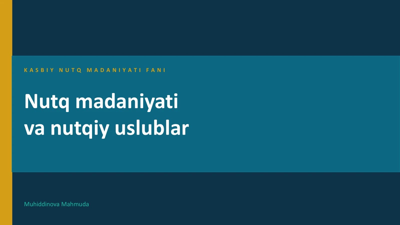 Nutq madaniyati va nutqiy uslublar