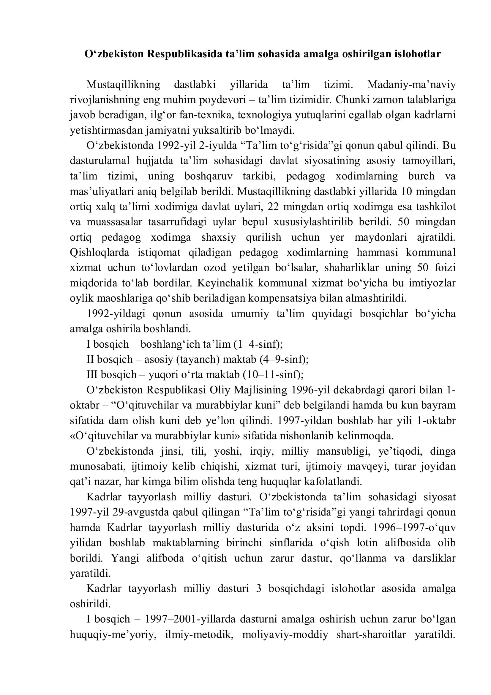 Ta'lim tizimi