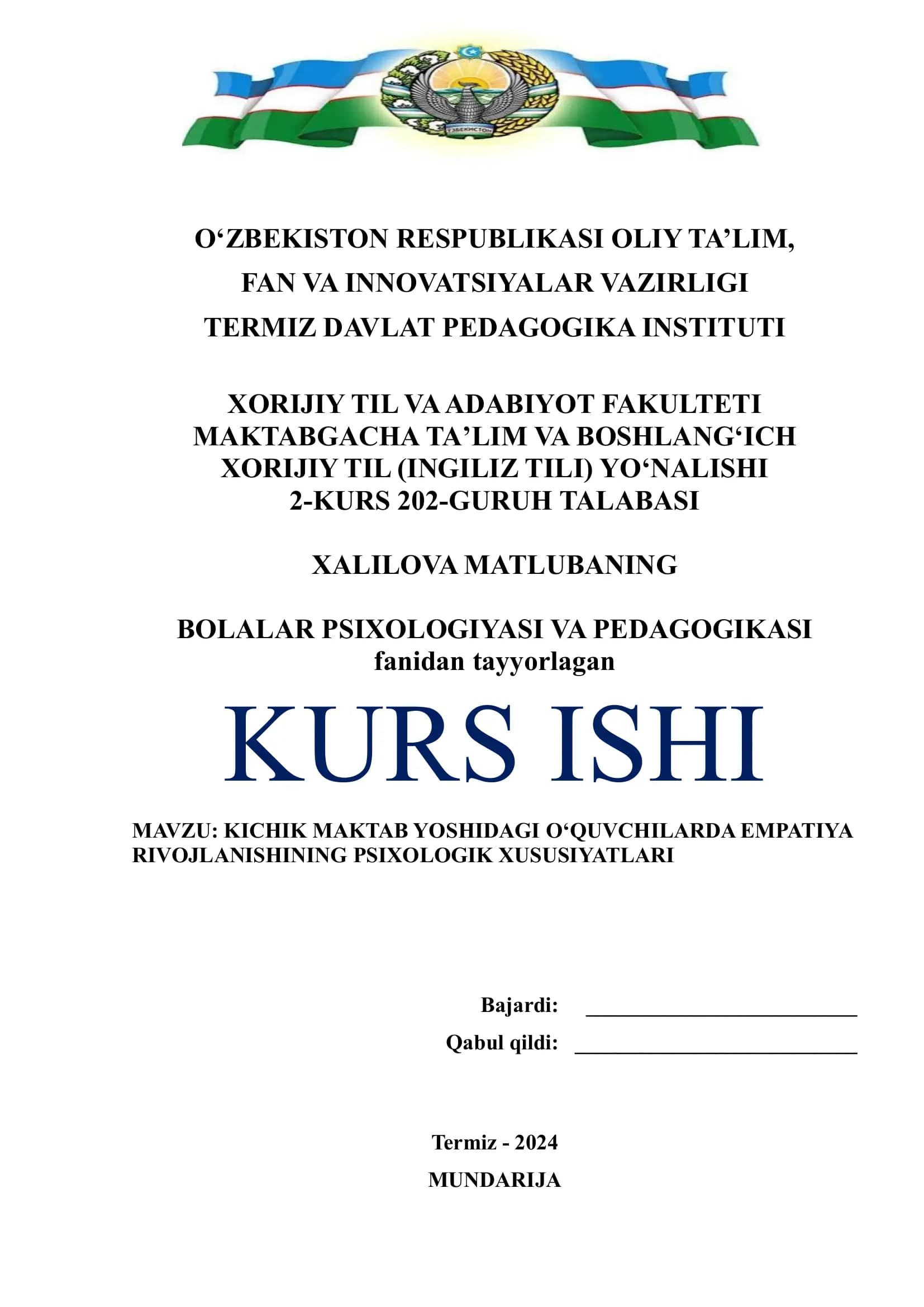 KURS ISHI
