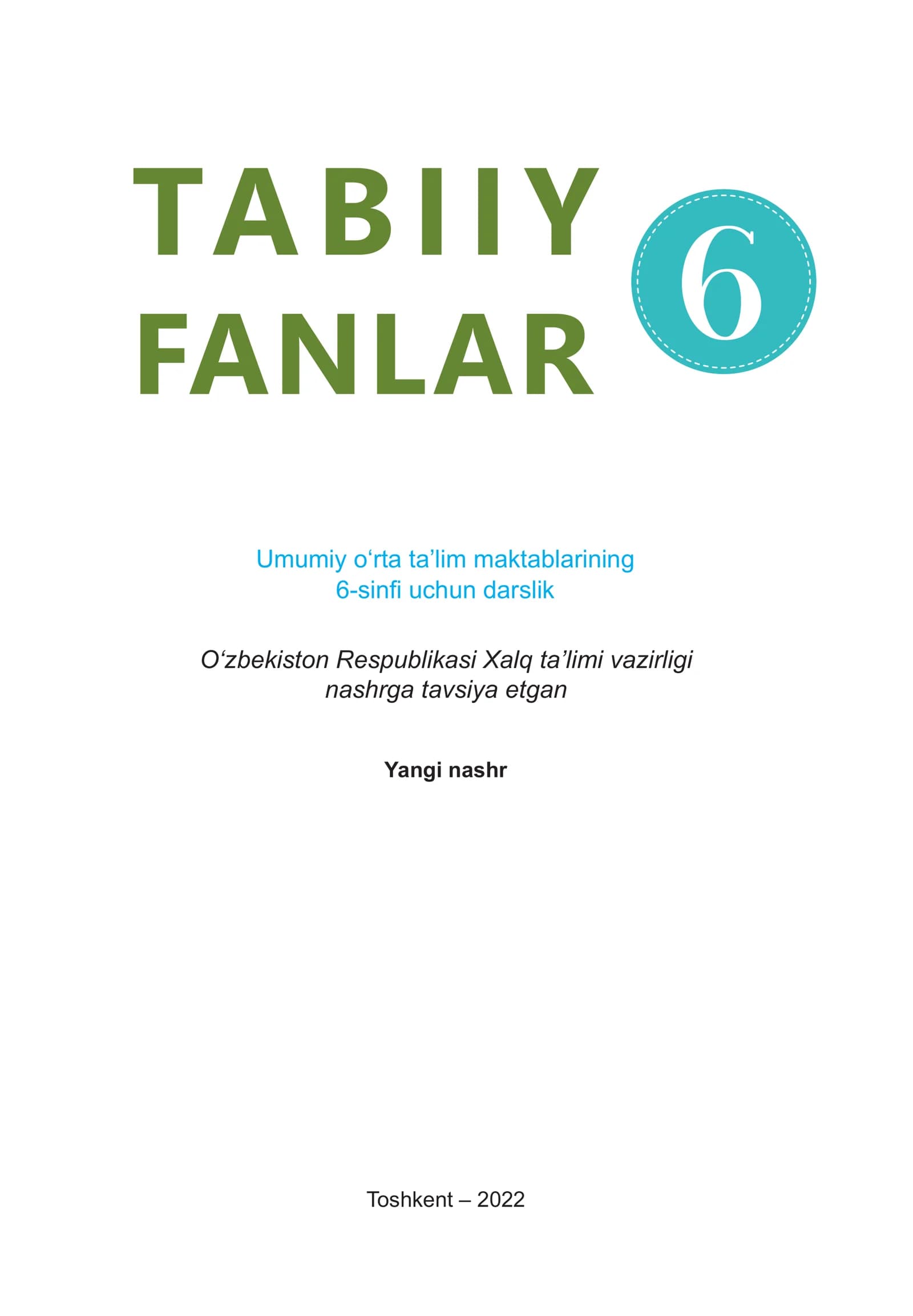 Tabiiy fanlar [Matn]: 6-sinf uchun darslik