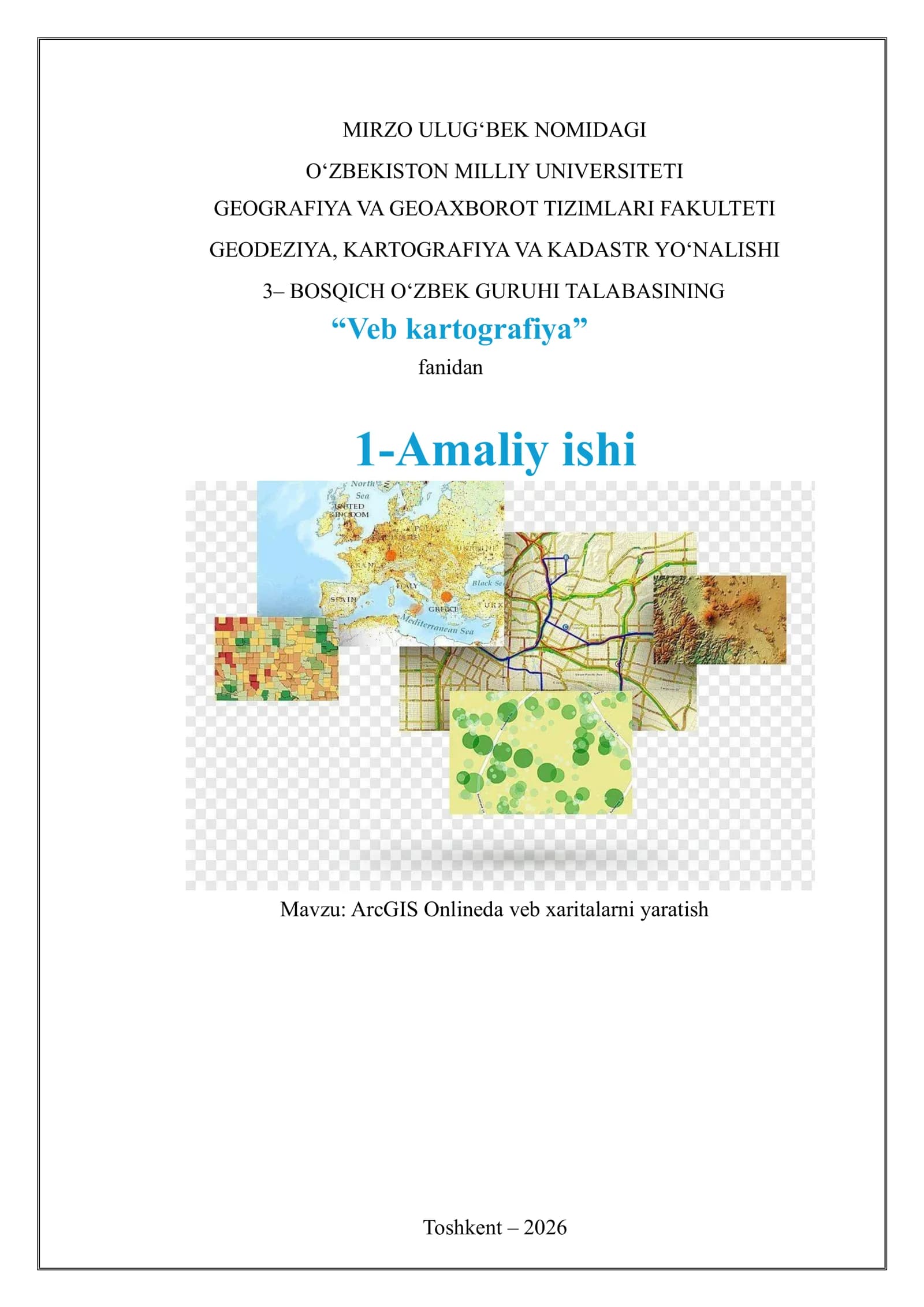 ArcGIS Onlineda veb xaritalarni yaratish