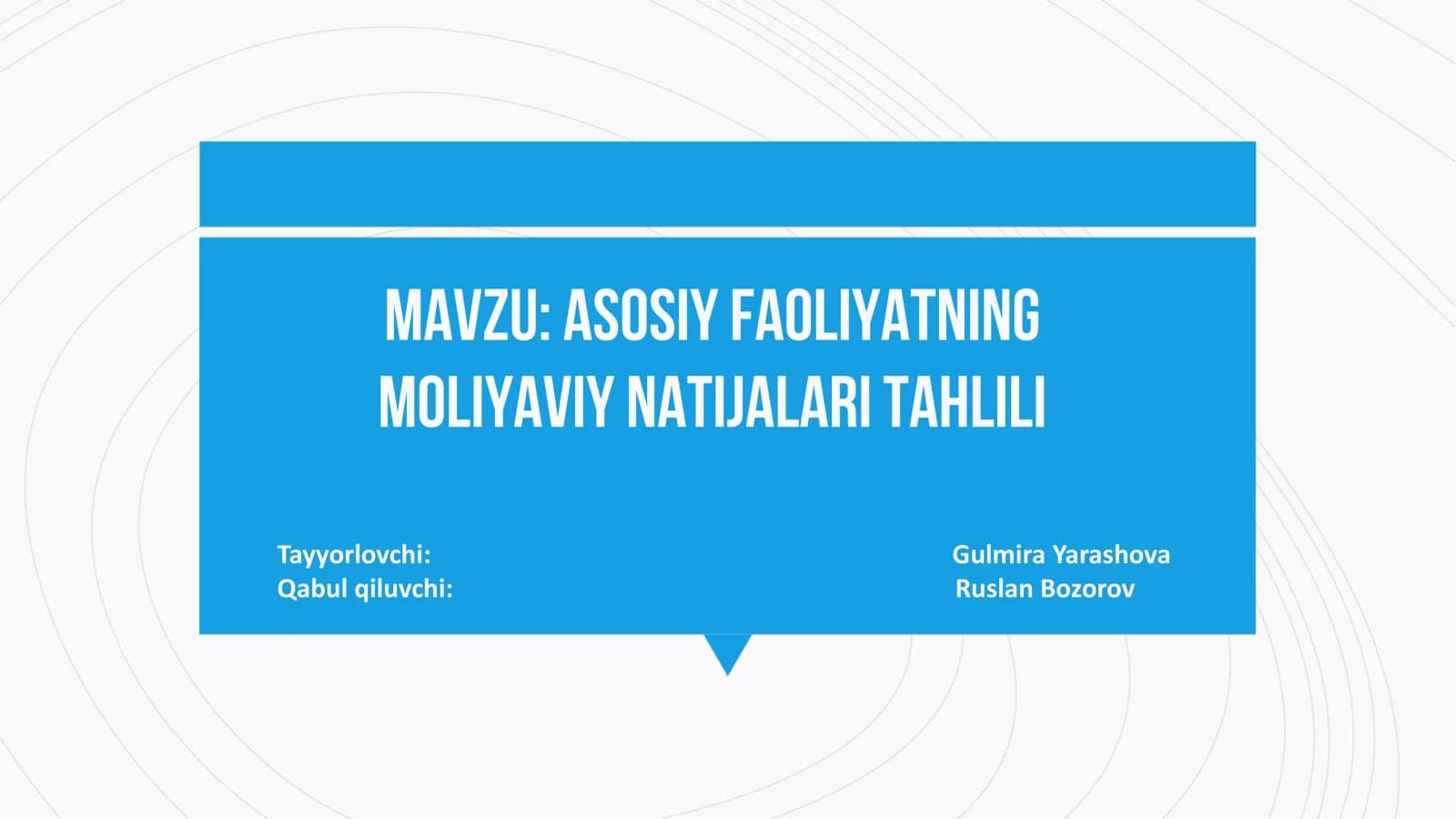 Asosiy faoliyatning moliyaviy natijalari tahlili