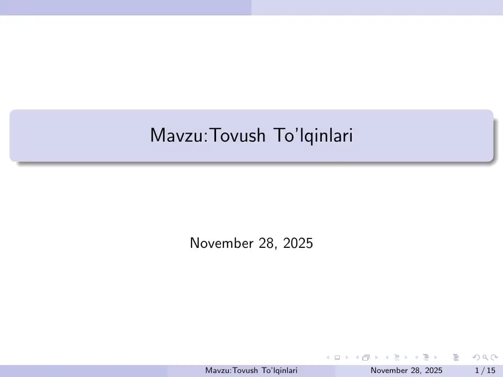 Tovush To’lqinlari