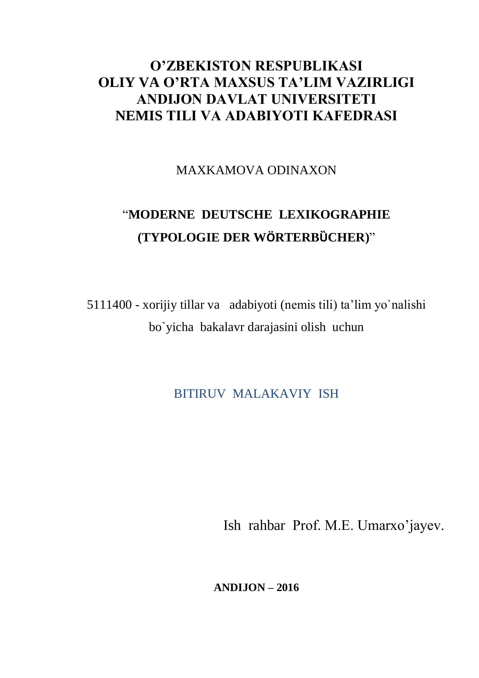 "MODERN DEUTSCHE LEXIKOGRAPHIE (TYPLOGIE DER WӦRTERBȔCHER)"
