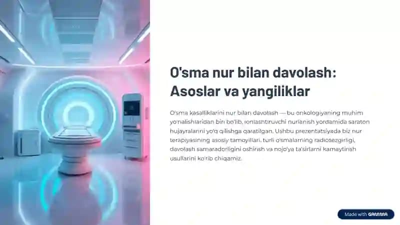 O’smani nur bilan davolash. Turli usmalarni radiosezgirligi. Usma va normal tukima radiosezgirligini