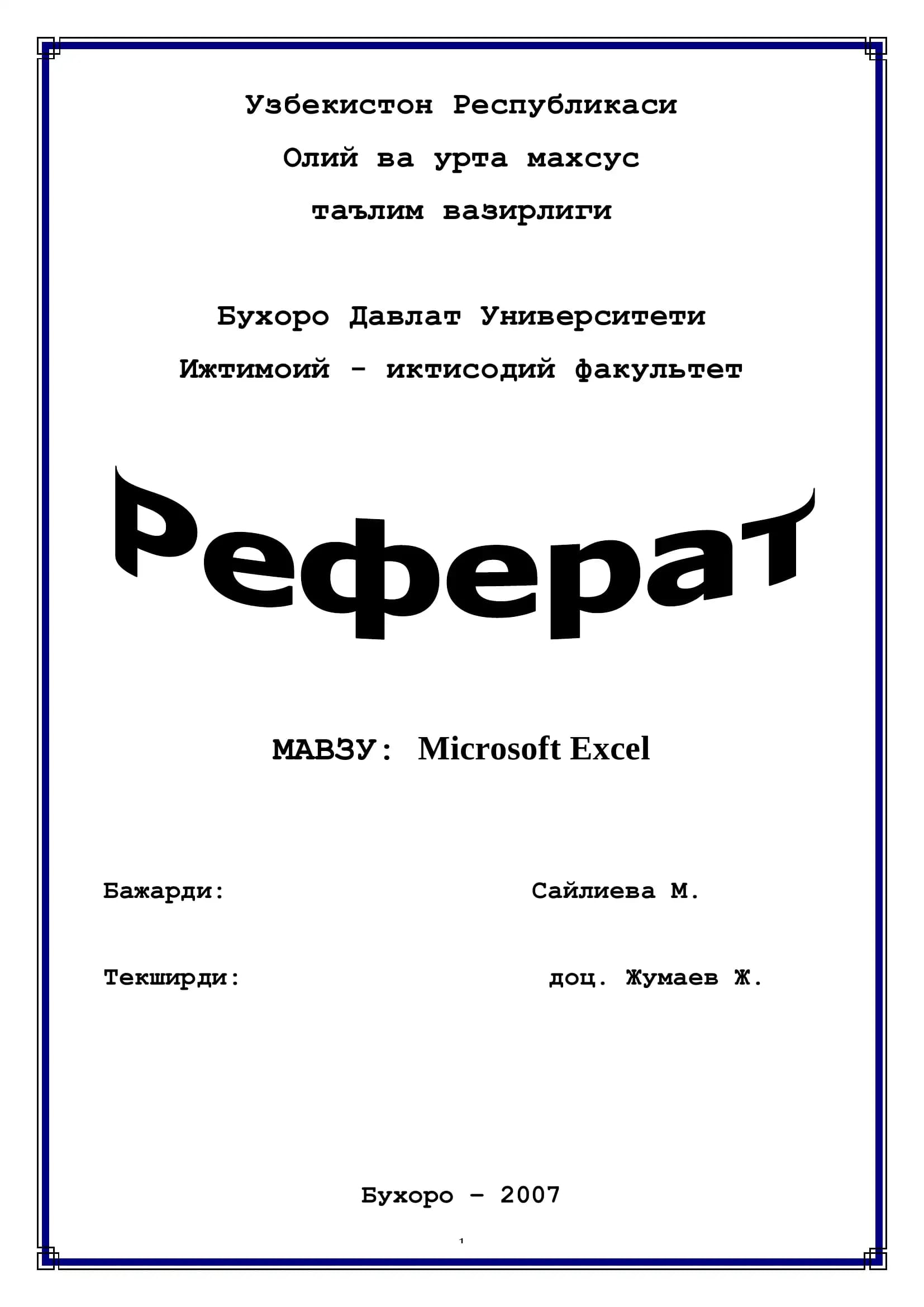 Microsoft Excel