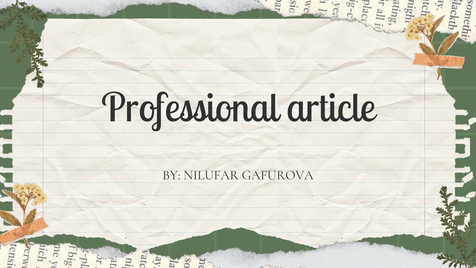 Professional article