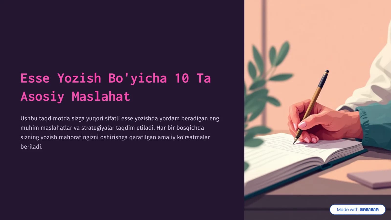 Esse Yozish Bo'yicha 10 Ta Asosiy Maslahat