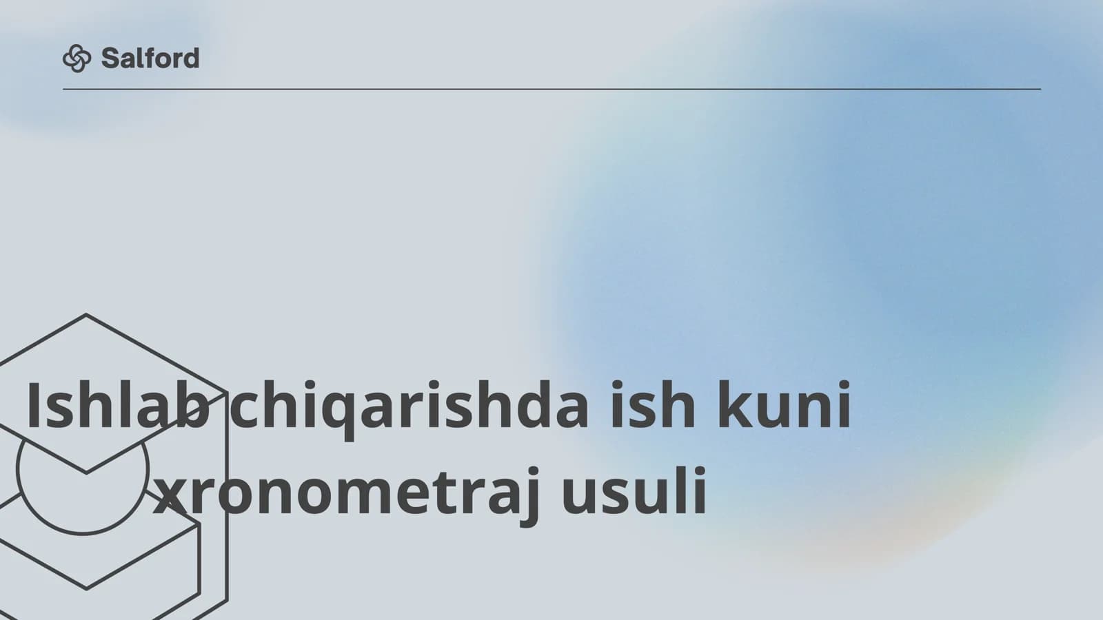 ishlab chiqarishda ish kuni xronometraji