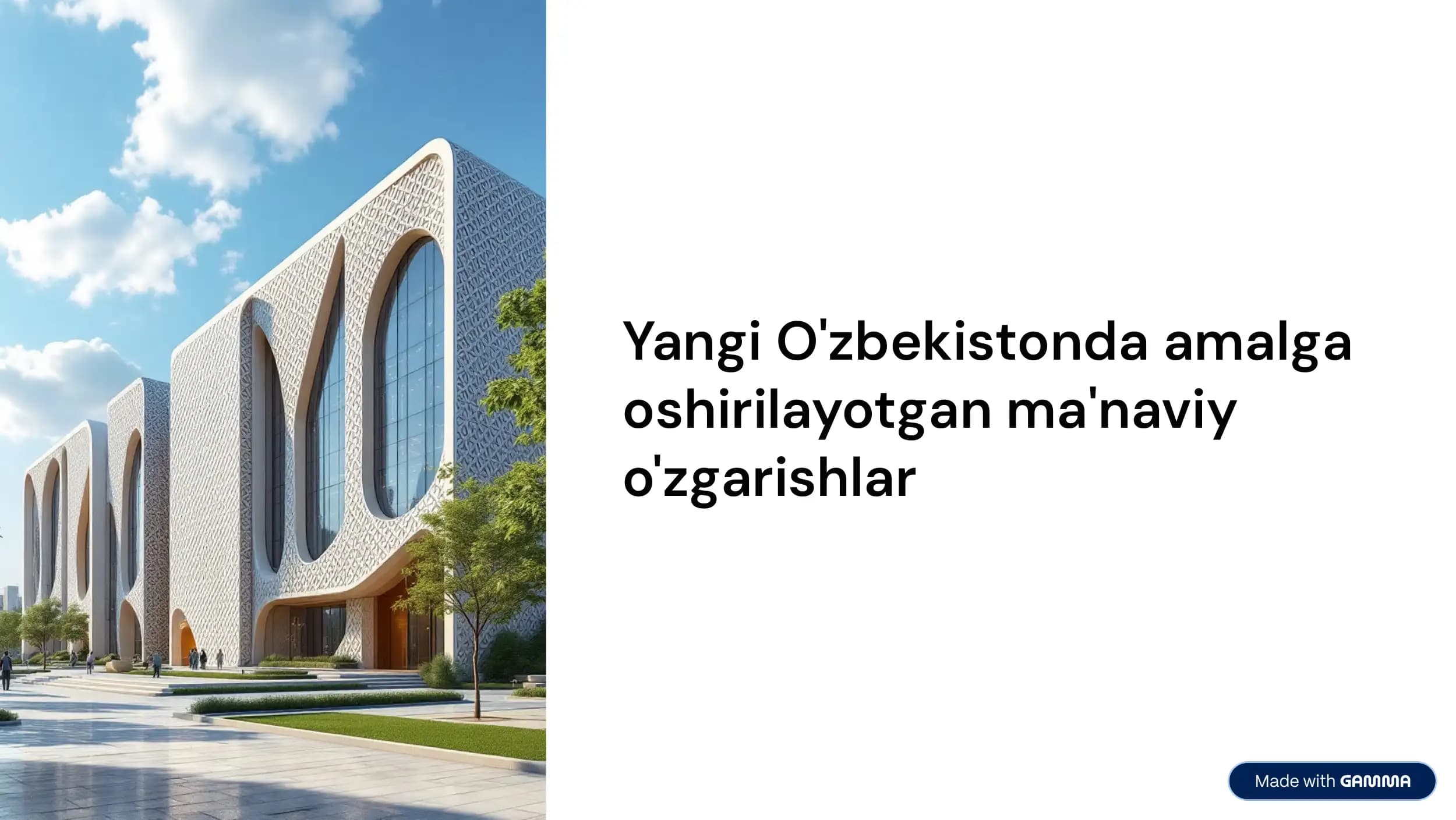 Yangi Òzbekistonda amalga oshirilayotgan ma'naviy òzgarishlar