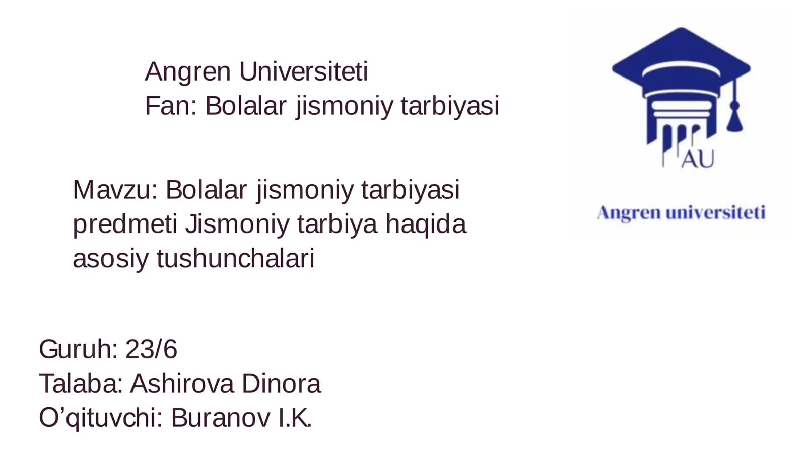 Bolalar jismoniy tarbiyasi