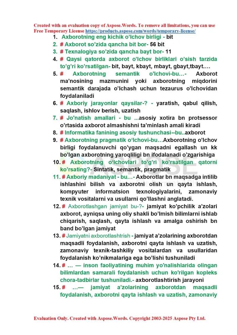 Informatika faniga kirish bo‘yicha taqdimot