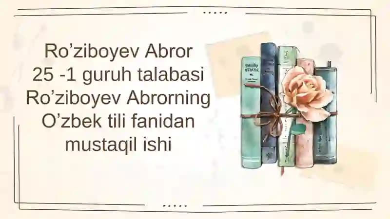Badiiy matnlar ustida ishlash