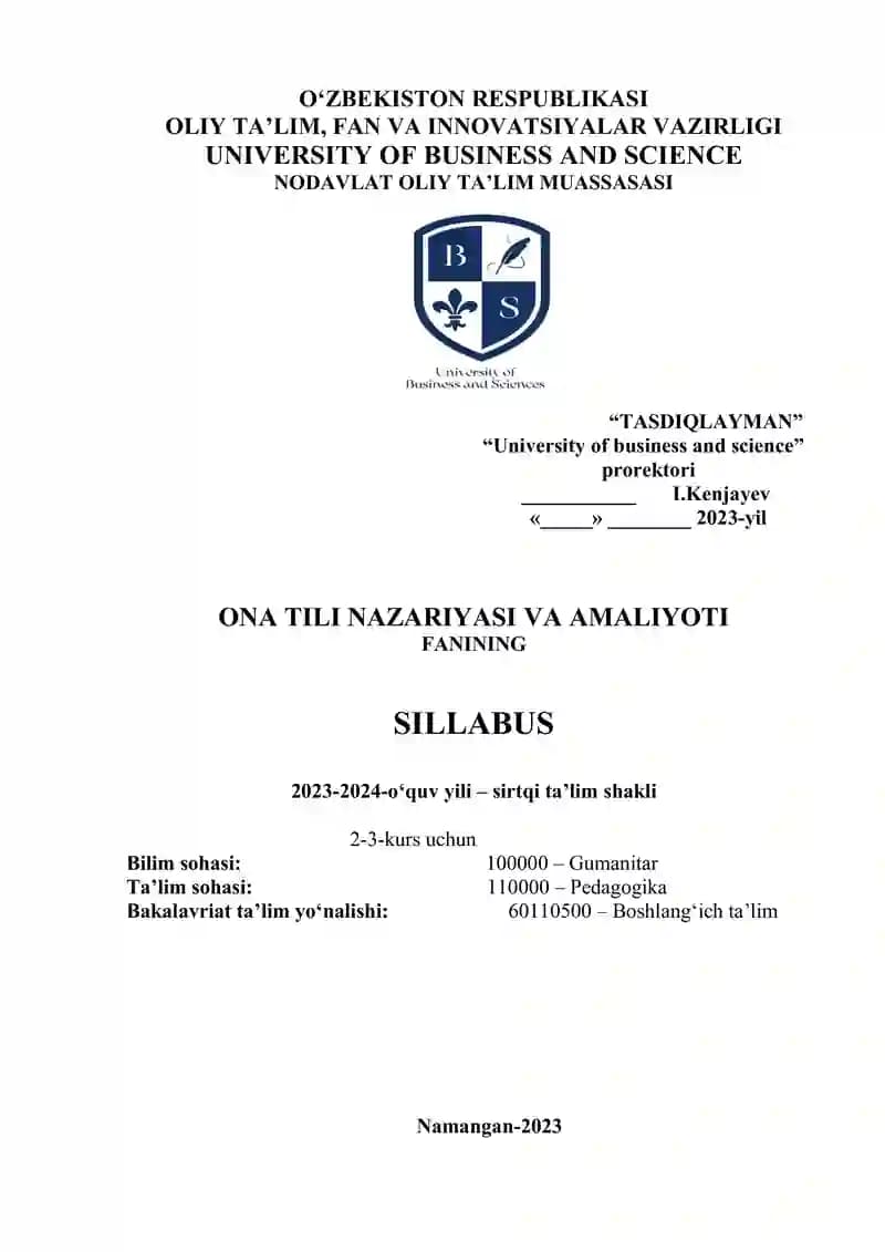 ONA TILI NAZARIYASI VA AMALIYOTI