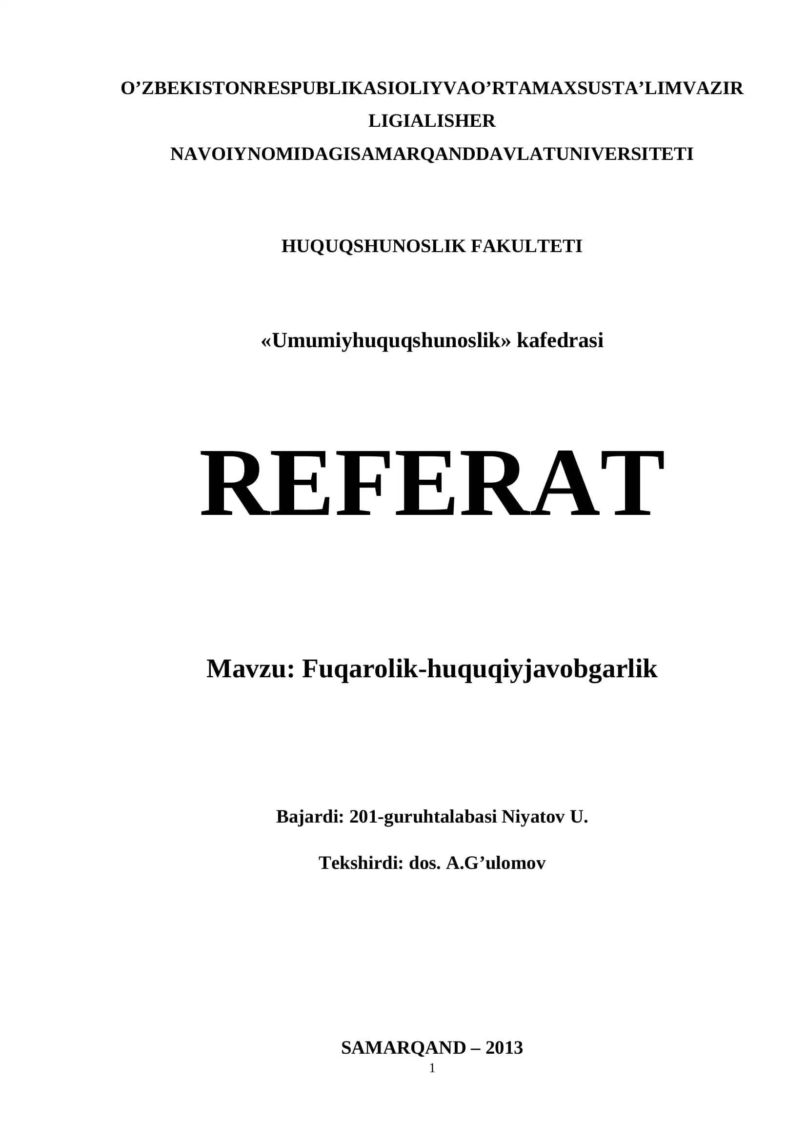 Fuqarolik-huquqiyjavobgarlik