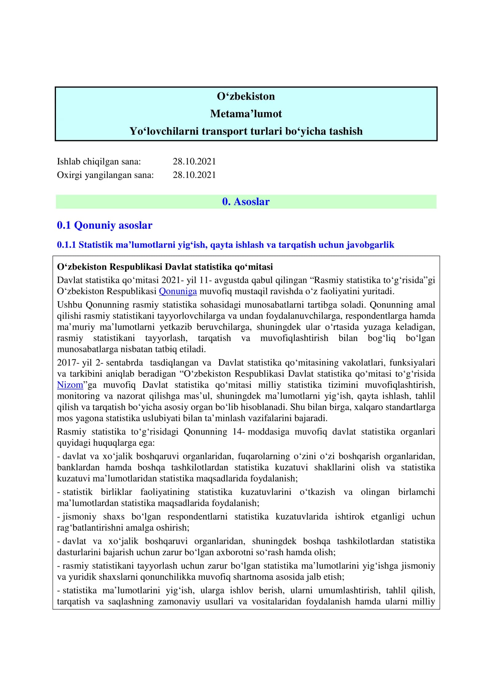O‘zbekiston Metama’lumot
