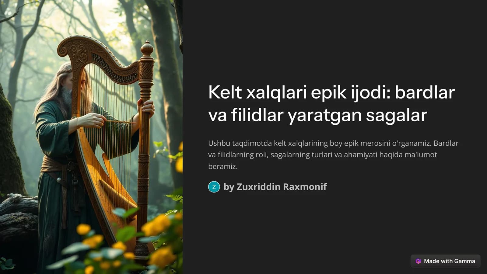 Kelt xalqlari epik ijodi: bardlar va filidlar yaratgan sagalar