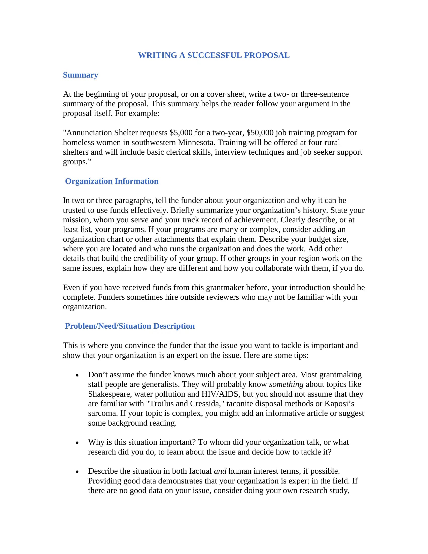writing proposal strategies
